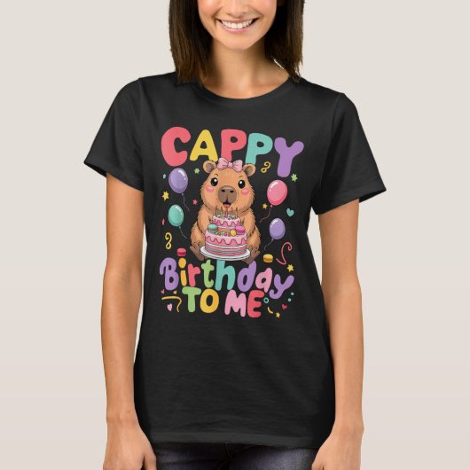 Cappy Birthday To Me Cute Capy Capybara Birthday G T-shirt (Voorkant)
