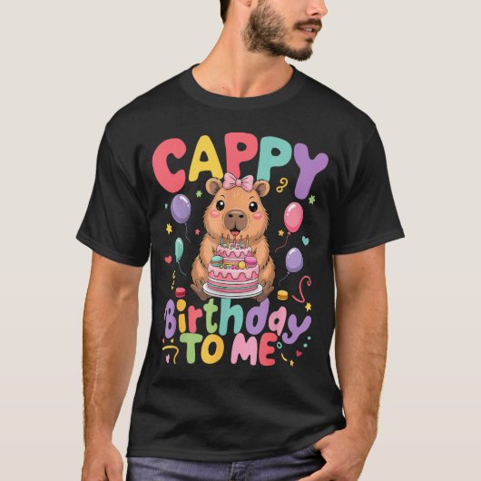 Cappy Birthday To Me Cute Capy Capybara Birthday G T-shirt (Voorkant)