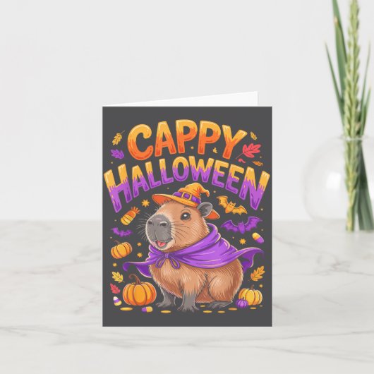 Cappy Halloween Capybara Heks Kaart (Voorkant)