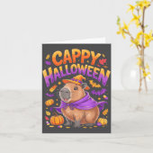 Cappy Halloween Capybara Heks Kaart (Gele Bloem)