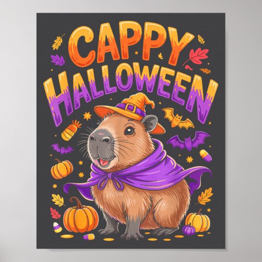 Cappy Halloween Capybara Witch Poster (Voorkant)