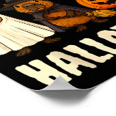 Cappy Halloween Funny Capybara Ghost Witch Pumpkin Poster (Hoek)