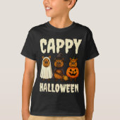 Cappy Halloween Funny Capybara Ghost Witch Pumpkin T-shirt (Voorkant)