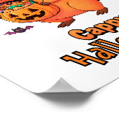 Cappy Halloween Funny Capybara Witch Spooky Schatt Poster (Hoek)