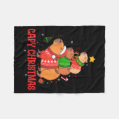 Cappy Holidays Capybara Christmas Cute Capy Xmas T Fleece Deken (Voorkant (Horizontaal))