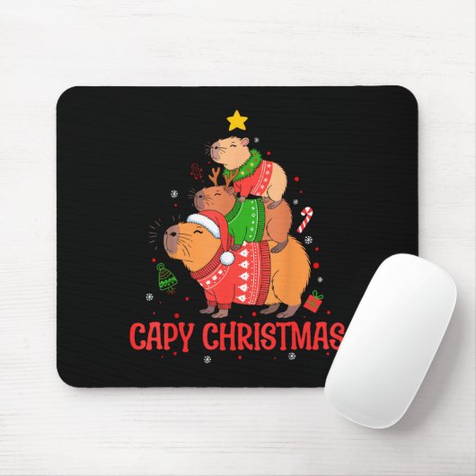 Cappy Holidays Capybara Christmas Cute Capy Xmas T Muismat (Met muis)