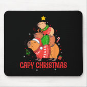 Cappy Holidays Capybara Christmas Cute Capy Xmas T Muismat (Voorkant)