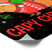 Cappy Holidays Capybara Christmas Cute Capy Xmas T Poster (Hoek)