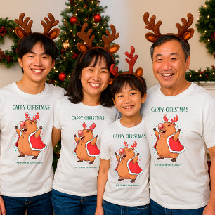Cappy Kerst Muts met Rendier Hoofdband voor Capyba Tri-Blend Shirt