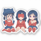 Cappy Mita Slaperige Mita Aardige Mita Chibi Schat Sticker (Voorkant)