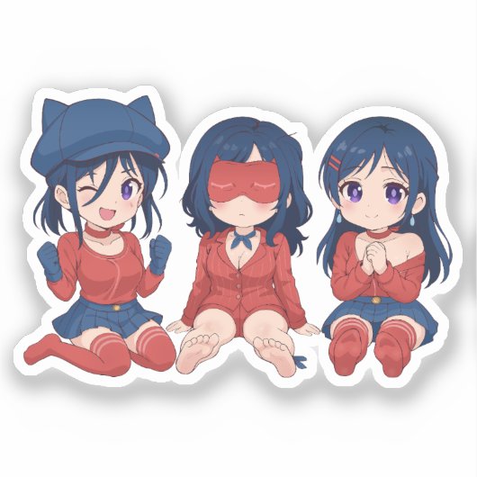 Cappy Mita Sleepy Mita Kind Mita Chibi Cute Anime  Sticker (Voorkant)
