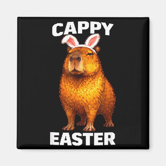 Cappy Pasen grappige capybara konijnenoren dier me Magneet (Voorkant)
