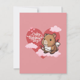 Cappy Valentijn’s Day | Schattigee Capybara Cupid  Notitiekaartje
