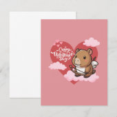 Cappy Valentijn’s Day | Schattigee Capybara Cupid Notitiekaartje (Voorkant / Achterkant)