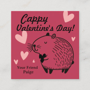 Cappy Valentijnsdag Capybara Valentijn Informatiekaartje