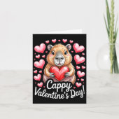 Cappy Valentijnsdag Cute Capybara Hart Ontwerp P Kaart (Voorkant)
