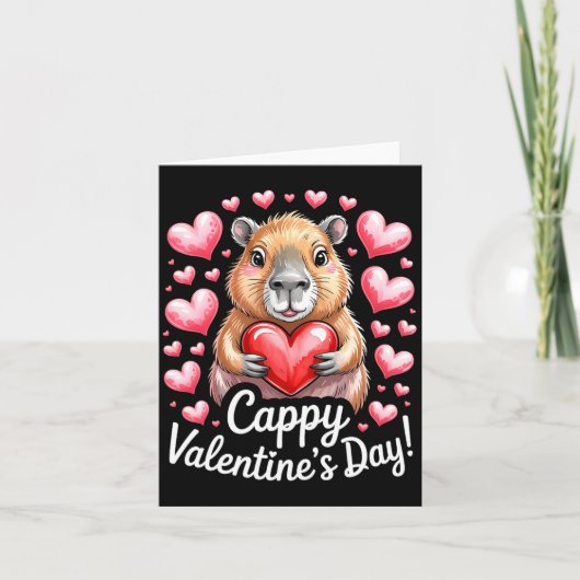 Cappy Valentine’s Day Cute Capybara Heart Design P Kaart (Voorkant)