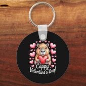 Cappy Valentine’s Day Cute Capybara Heart Design P Sleutelhanger (Voorkant)