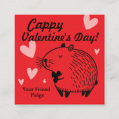 Cappy Valentine's Day | Capybara Valentine  Informatiekaartje (Voorkant)