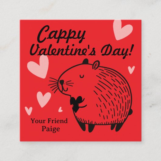 Cappy Valentine's Day | Capybara Valentine  Informatiekaartje (Voorkant)
