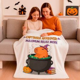 Cappybara Halloween Witch Wizard Cauldron Cozy Fleece Deken