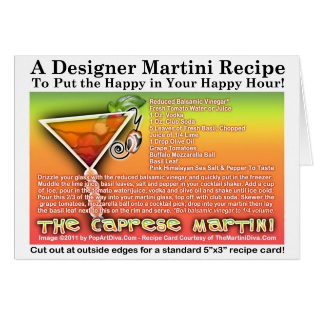 Caprese Martini Recipe Card (Voorkant Horizontaal)
