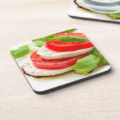 Caprese Salad. Segmenten voor tomaten en Mozzarell Bier Onderzetter (Linkerzijde)