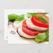 Caprese Salad. Segmenten voor tomaten en Mozzarell Briefkaart (Voorkant / Achterkant)