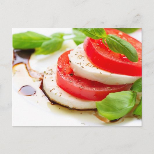 Caprese Salad. Segmenten voor tomaten en Mozzarell Briefkaart (Voorkant)