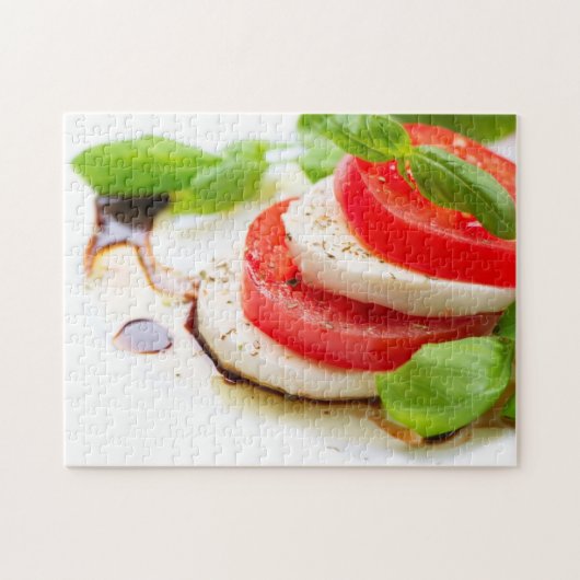 Caprese Salad. Segmenten voor tomaten en Mozzarell Legpuzzel (Horizontaal)