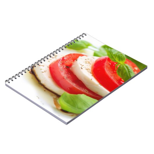 Caprese Salad. Segmenten voor tomaten en Mozzarell Notitieboek (Linkerzijde)