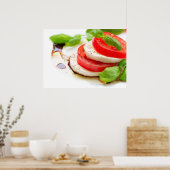 Caprese Salad. Segmenten voor tomaten en Mozzarell Poster (Keuken)