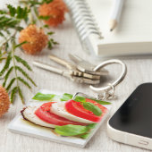 Caprese Salad. Segmenten voor tomaten en Mozzarell Sleutelhanger (Voorkant Rechts)