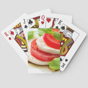 Caprese Salad. Segmenten voor tomaten en Mozzarell Speelkaarten