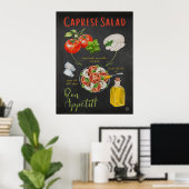 Caprese Salade Recept - Italiaanse keuken Poster (Thuiskantoor)