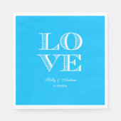 Capri Blau, White LOVE servetten (Voorkant)