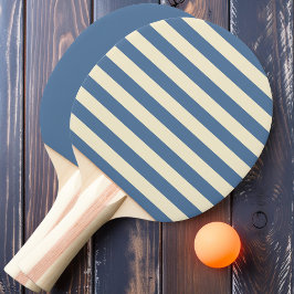 Capri Blauw Polo Strepen en Effen Tafeltennisbatje