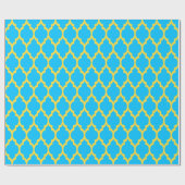 Capri Blauwe Ananas Gele Marokkaanse #4 Cadeaupapier (Vlak)