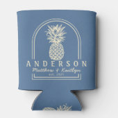 Capri Blue Ananas Trouwboog & Naam Blikjeskoeler (Achterkant)