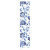 Capri Blue  Botanical Floral Toile No.2 Korte Tafelloper (Voorkant)
