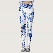 Capri Blue Botanische Floral Leonbience Leggings (Voorkant)