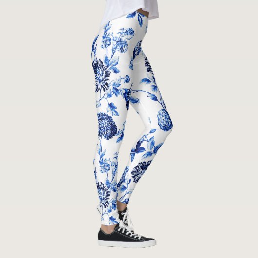 Capri Blue Floral Toile Leggings (Rechts)