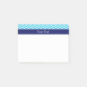 Capri Blue SLg Chevron Navy Naam Monogram Post-it® Notes