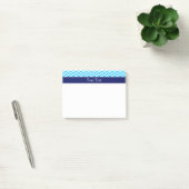 Capri Blue SLg Chevron Navy Naam Monogram Post-it® Notes (Kantoor)