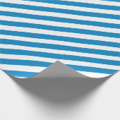 Capri Blue Wide Stripe Holiday Cadeaupapier (Hoek)