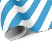 Capri Blue Wide Stripe Holiday Cadeaupapier (Rol Hoek)