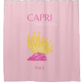 CAPRI, Capri Reiskunst, Preppy, Preppy Kamer, Roze Douchegordijn (Voorkant)