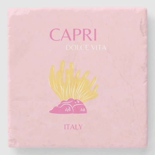 CAPRI, Capri Reiskunst, Preppy, Preppy Kamer, Roze Stenen Onderzetter (Voorkant)