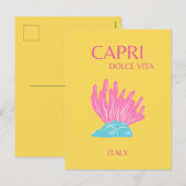 Capri Dolce Vita, Reiskunst, Geel Feestdagenkaart (Voorkant / Achterkant)