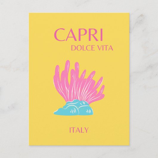 Capri Dolce Vita, Reiskunst, Geel Feestdagenkaart (Voorkant)
